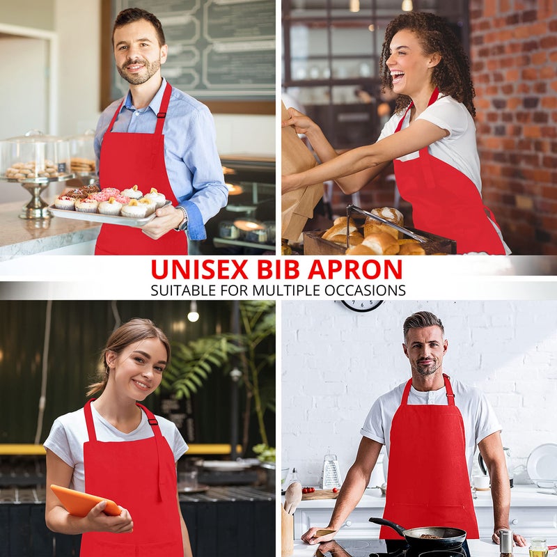 Utopia Kitchen 10 Pack Bib Apron, Unisex Adjustable Aprons with 2 Pockets, Waterdrop Resistant Cooking Kitchen Chef Apron for Men Women - Image 4